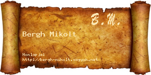 Bergh Mikolt névjegykártya